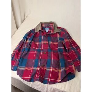 Baby Gap 18-24 Month Plaid With Corduroy Collar Fall‎ Button Up